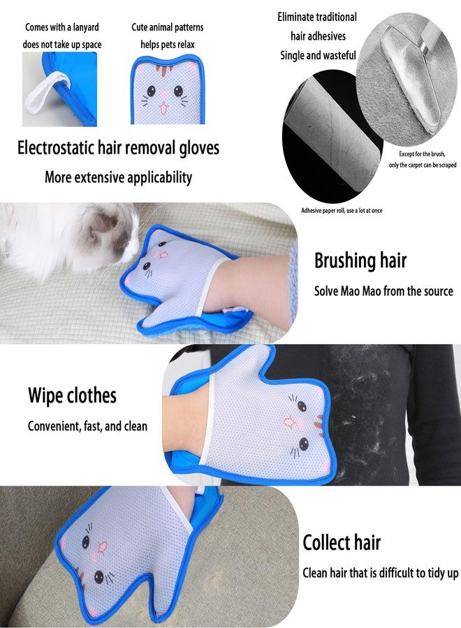 Yehenarn Pet Hair Removal Glove for Dogs & Cats, 2PCS Upgraded Electrostatic Pet Hair Remover Gloves, Cute Pet Hair Removal Tool Ideal for Furniture, Car Seat, Clothes, Couch, Bed, Carpet - Image 3